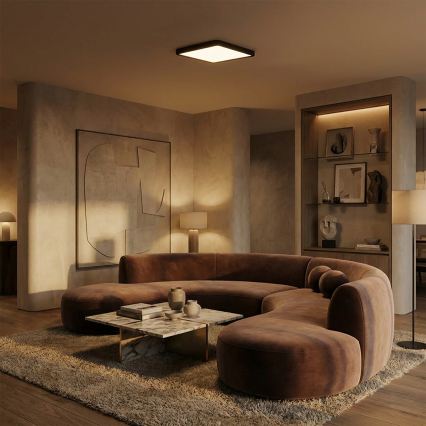 Brilagi - Plafoniera LED dimmerabile ESTELA SQUARE LED/36W/230V 3000-6500K 31x31 cm nera + telecomando