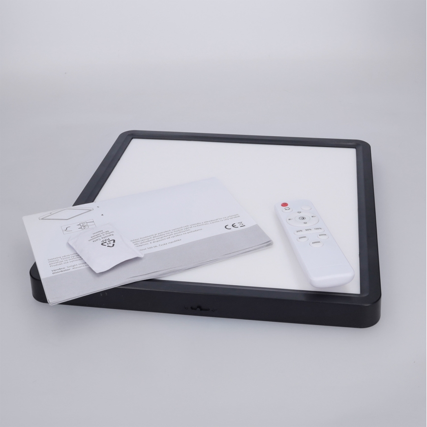 Brilagi - Plafoniera LED dimmerabile ESTELA SQUARE LED/36W/230V 3000-6500K 31x31 cm nera + telecomando