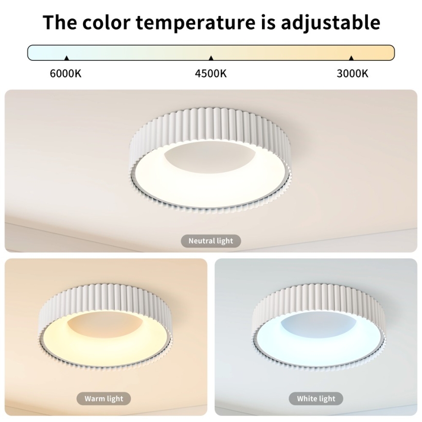 Brilagi - LED dimmerabile. plafoniera FALCON MODERN LED/30W/230V 3000-6000K 40 cm bianco + telecomando