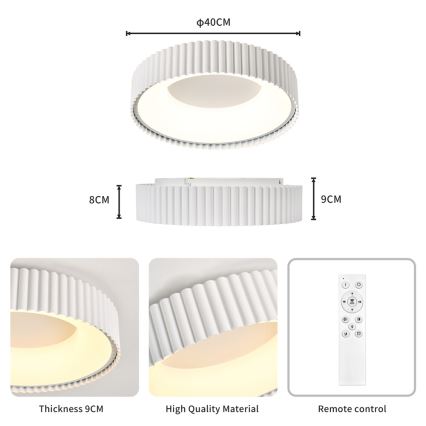 Brilagi - LED dimmerabile. plafoniera FALCON MODERN LED/30W/230V 3000-6000K 40 cm bianco + telecomando