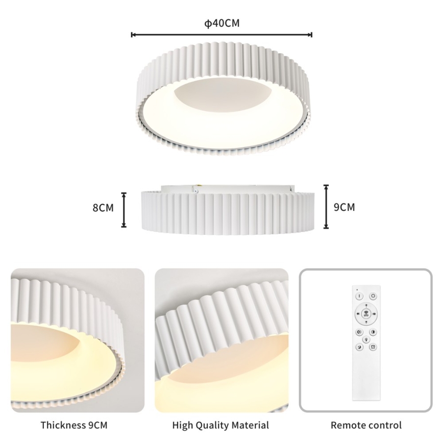 Brilagi - LED dimmerabile. plafoniera FALCON MODERN LED/30W/230V 3000-6000K 40 cm bianco + telecomando