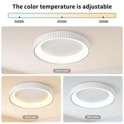 Brilagi - Plafoniera LED dimmerabile FALCON MODERN LED/54W/230V 3000-6000K 60 cm bianco + telecomando