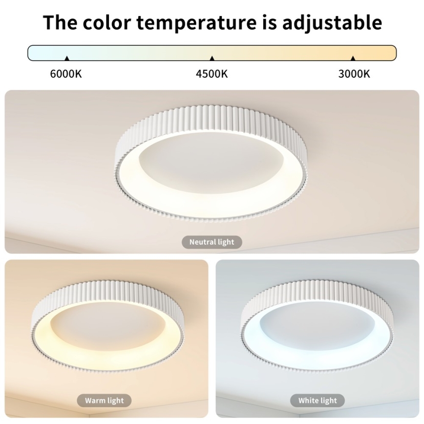Brilagi - Plafoniera LED dimmerabile FALCON MODERN LED/54W/230V 3000-6000K 60 cm bianco + telecomando