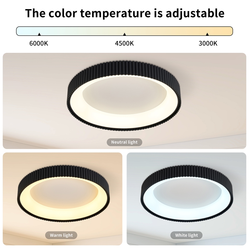 Brilagi - Plafoniera LED dimmerabile FALCON MODERN LED/54W/230V 3000-6500K Ø 60 cm nero + telecomando