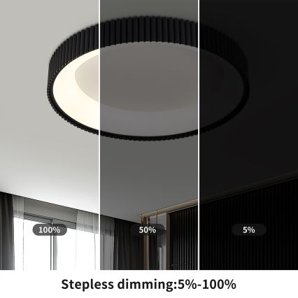 Brilagi - Plafoniera LED dimmerabile FALCON MODERN LED/54W/230V 3000-6500K Ø 60 cm nero + telecomando