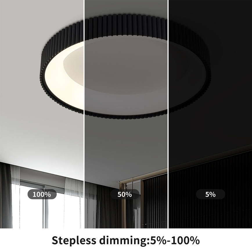 Brilagi - Plafoniera LED dimmerabile FALCON MODERN LED/54W/230V 3000-6500K Ø 60 cm nero + telecomando