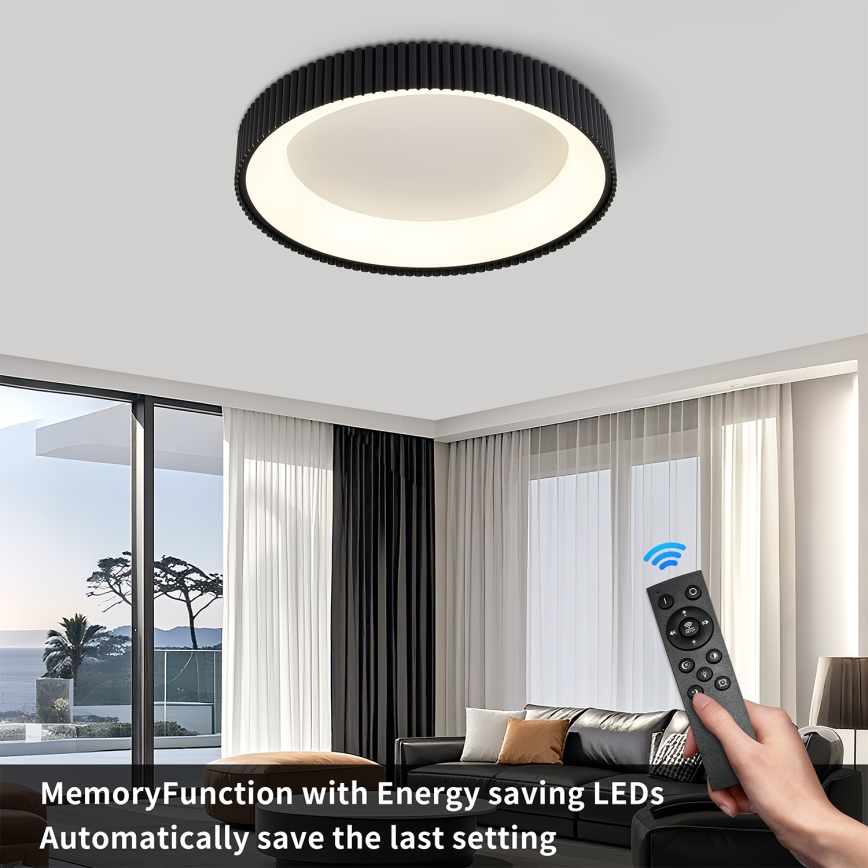 Brilagi - Plafoniera LED dimmerabile FALCON MODERN LED/54W/230V 3000-6500K Ø 60 cm nero + telecomando