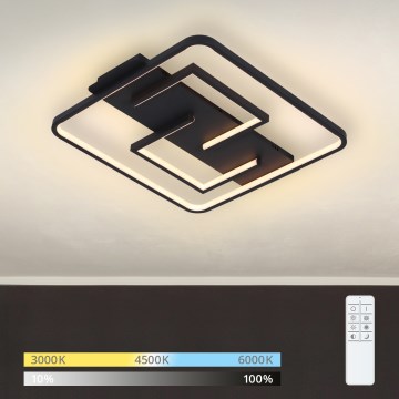 Brilagi - Plafoniera LED dimmerabile FLARE LED/34W/230V 3000-6000K 48x48 cm nera + telecomando