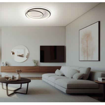 Brilagi - Plafoniera LED dimmerabile FLARE LED/38W/230V 3000–6000K Ø 48 cm nero/bianco + telecomando