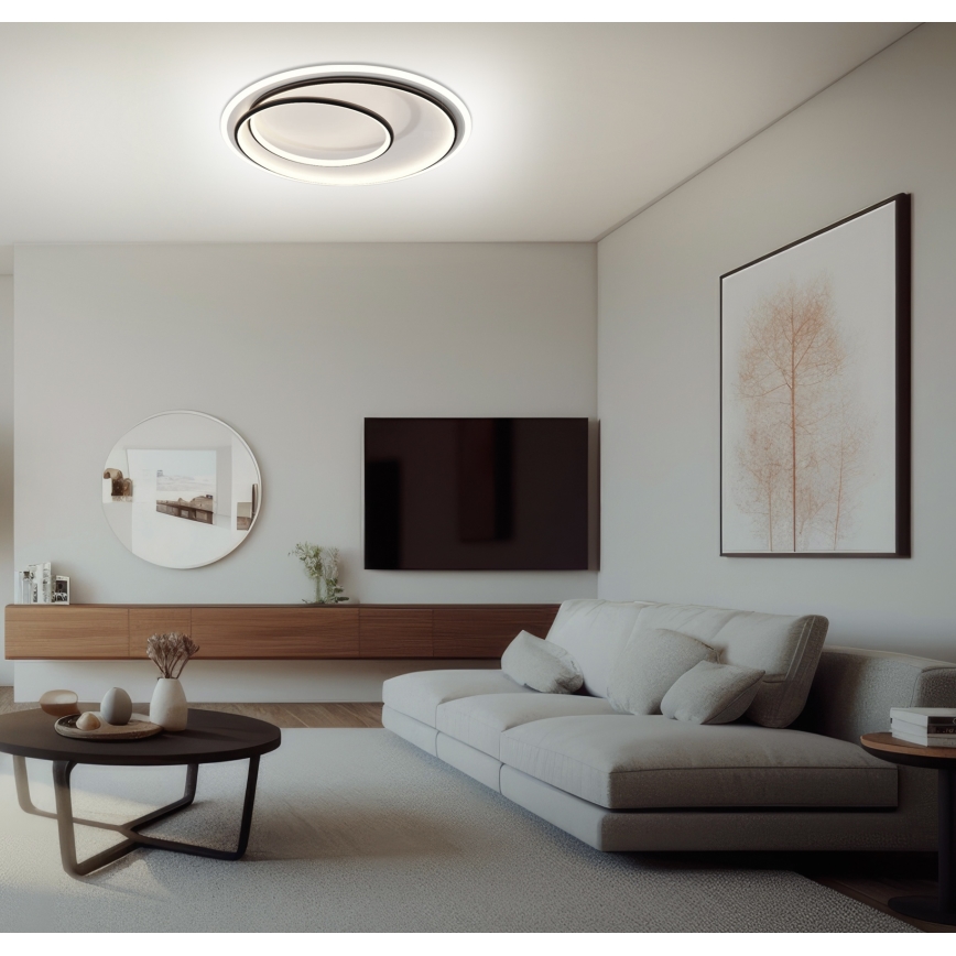 Brilagi - Plafoniera LED dimmerabile FLARE LED/38W/230V 3000–6000K Ø 48 cm nero/bianco + telecomando