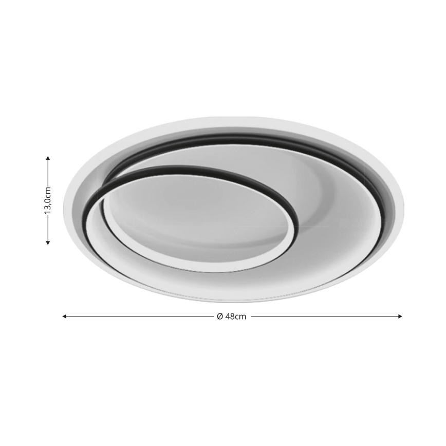 Brilagi - Plafoniera LED dimmerabile FLARE LED/38W/230V 3000–6000K Ø 48 cm nero/bianco + telecomando
