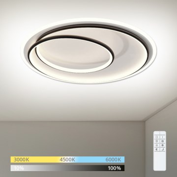 Brilagi - Plafoniera LED dimmerabile FLARE LED/38W/230V 3000–6000K Ø 48 cm nero/bianco + telecomando