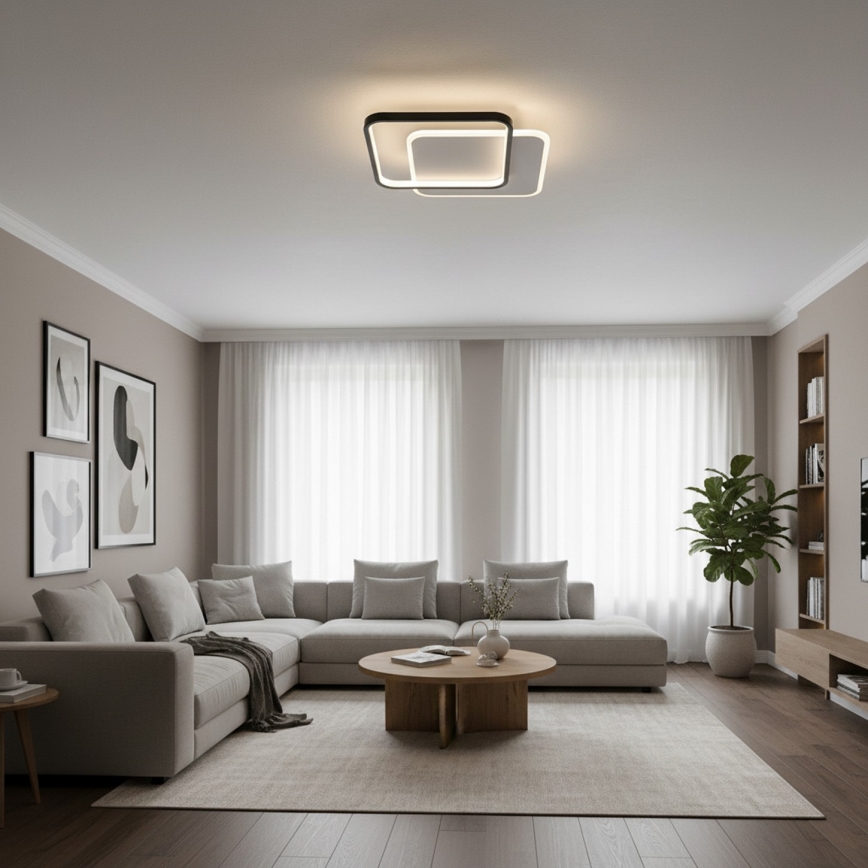 Brilagi - Plafoniera LED dimmerabile FLARE LED/43W/230V 3000-6000K 39,5x45 cm bianco/nero + telecomando