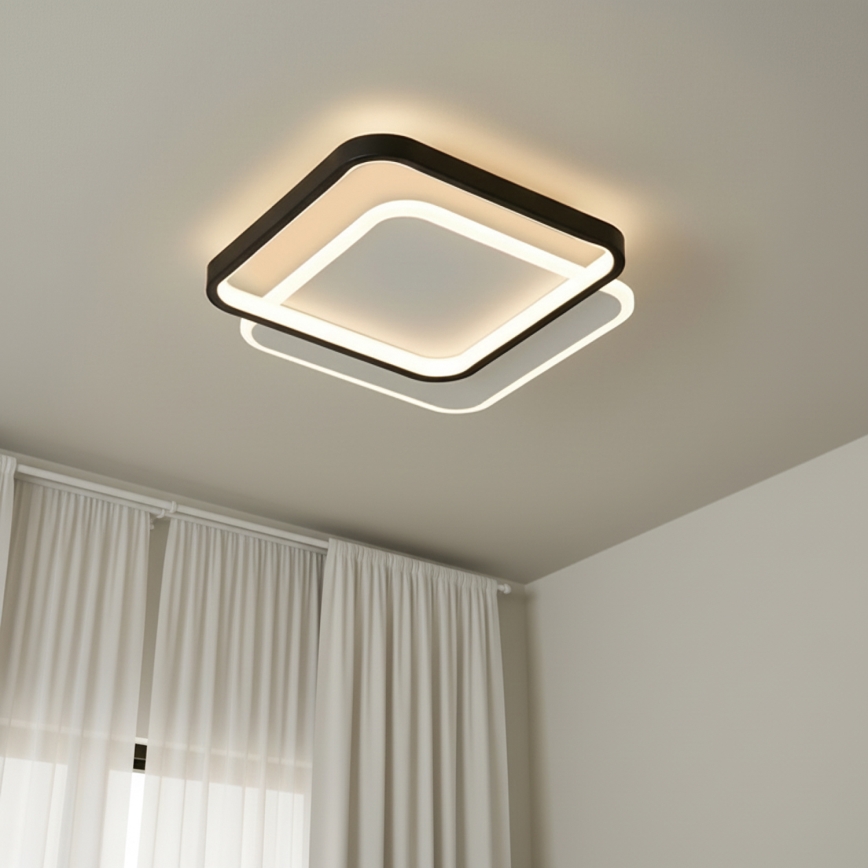 Brilagi - Plafoniera LED dimmerabile FLARE LED/43W/230V 3000-6000K 39,5x45 cm bianco/nero + telecomando