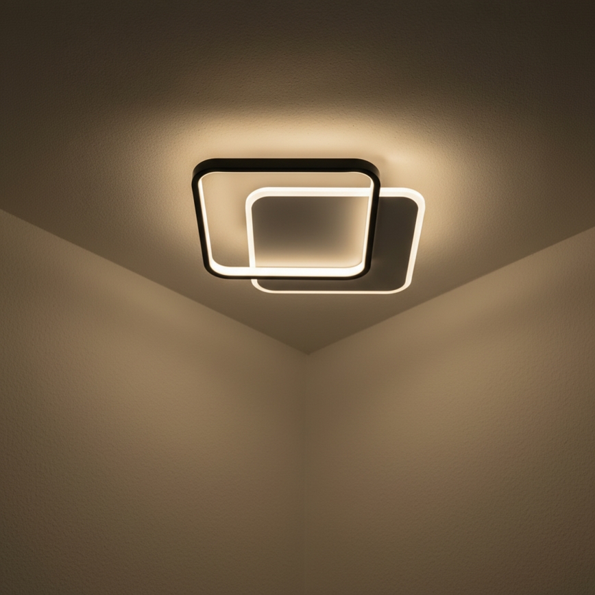 Brilagi - Plafoniera LED dimmerabile FLARE LED/43W/230V 3000-6000K 39,5x45 cm bianco/nero + telecomando