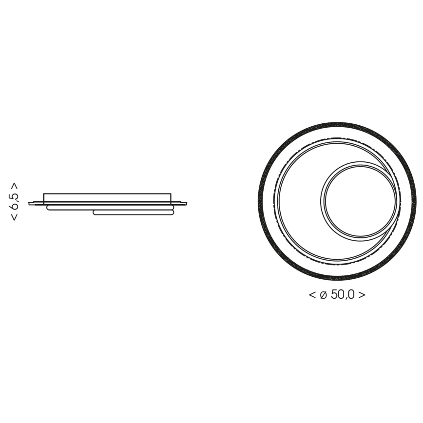 Brilagi - Plafoniera LED dimmerabile FLARE LED/70W/230V 3000-6000K Ø 50 cm bianco/nero + telecomando