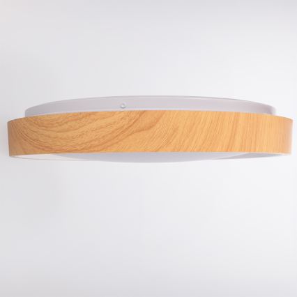 Brilagi - Plafoniera LED dimmerabile FLOCO LED/48W/230V Ø 40 cm finitura effetto legno/bianco + telecomando incluso