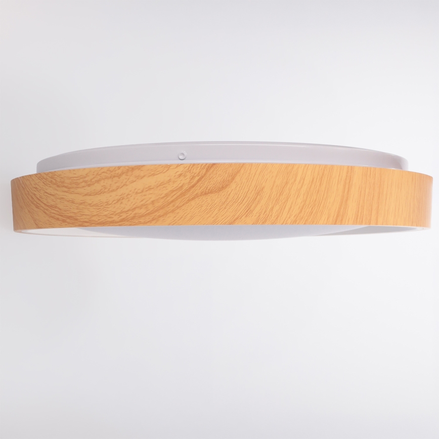 Brilagi - Plafoniera LED dimmerabile FLOCO LED/48W/230V Ø 40 cm finitura effetto legno/bianco + telecomando incluso
