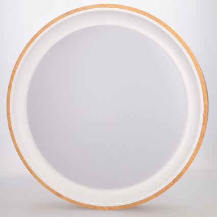 Brilagi - Plafoniera LED dimmerabile FLOCO LED/48W/230V Ø 40 cm finitura effetto legno/bianco + telecomando incluso
