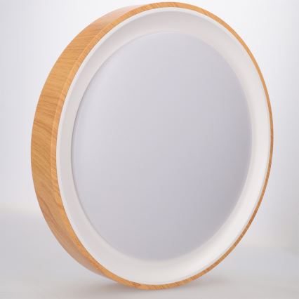 Brilagi - Plafoniera LED dimmerabile FLOCO LED/48W/230V Ø 40 cm finitura effetto legno/bianco + telecomando incluso