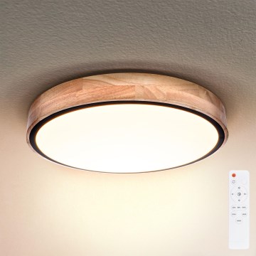 Brilagi - Plafoniera LED dimmerabile GLORIA LED/48W/230V 3000-6500K rovere Ø 40 cm + telecomando