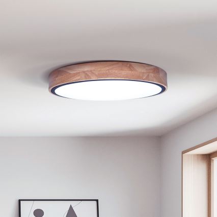 Brilagi - Plafoniera dimmerabile a LED GLORIA LED/48W/230V 3000-6500K rovere Ø 40 cm + telecomando