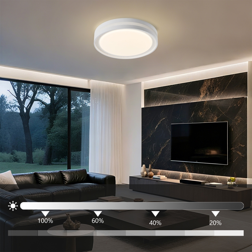 Brilagi - Plafoniera LED dimmerabile KREON LED/54W/230V 3000-6000K nero diam. 38 cm + telecomando