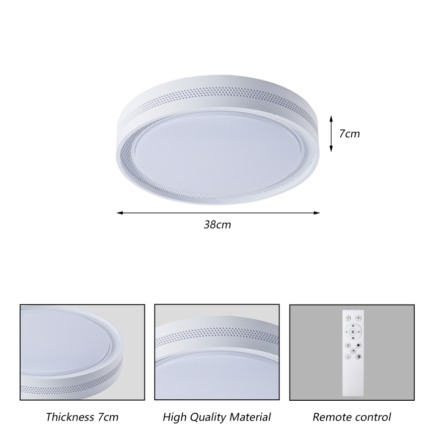 Brilagi - Plafoniera LED dimmerabile KREON LED/54W/230V 3000-6000K nero diam. 38 cm + telecomando