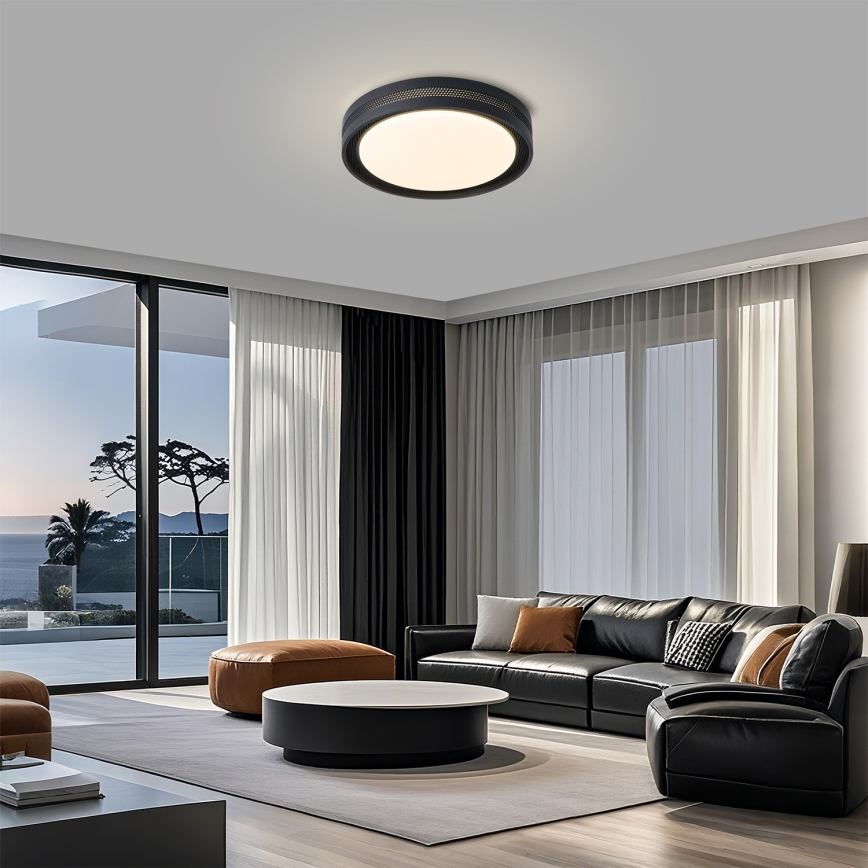Brilagi - Plafoniera LED dimmerabile KREON LED/54W/230V 3000-6000K nera Ø 38 cm + telecomando