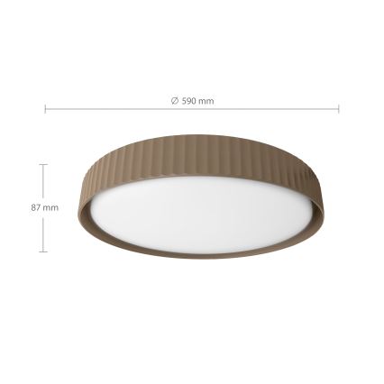 Brilagi - Plafoniera a LED dimmerabile LUCIA LED/60W/230V 3000-6500K ø 59 cm marrone + telecomando
