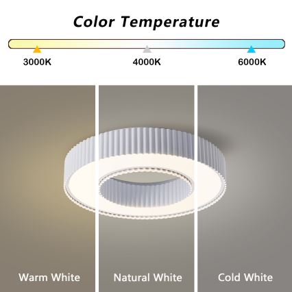 Brilagi - Plafoniera LED dimmerabile LUMIX LED/48W/230V 3000-6000K bianca Ø 50 cm + telecomando