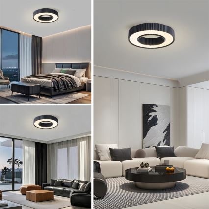 Brilagi - Plafoniera da soffitto dimmerabile a LED LUMIX LED/48W/230V 3000-6000K nero Ø 50 cm + telecomando