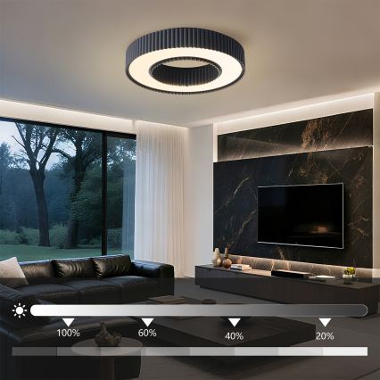 Brilagi - Plafoniera da soffitto dimmerabile a LED LUMIX LED/48W/230V 3000-6000K nero Ø 50 cm + telecomando