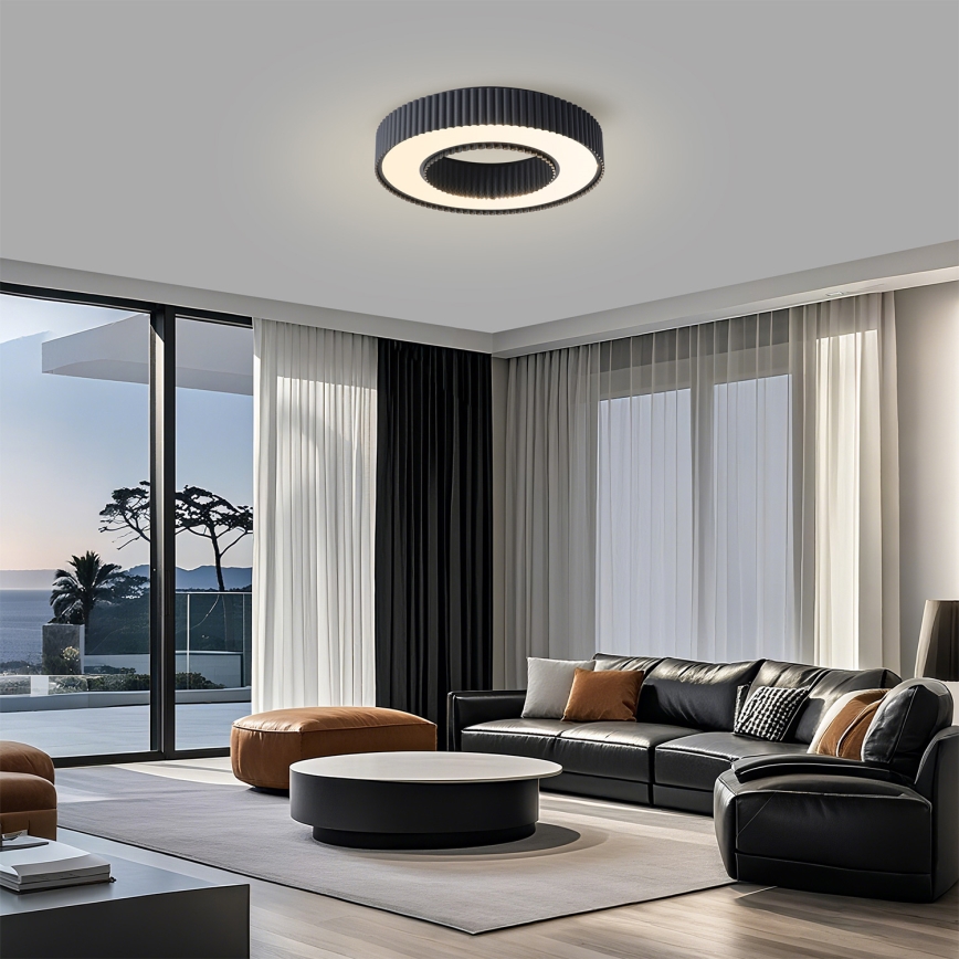 Brilagi - Plafoniera da soffitto dimmerabile a LED LUMIX LED/48W/230V 3000-6000K nero Ø 50 cm + telecomando