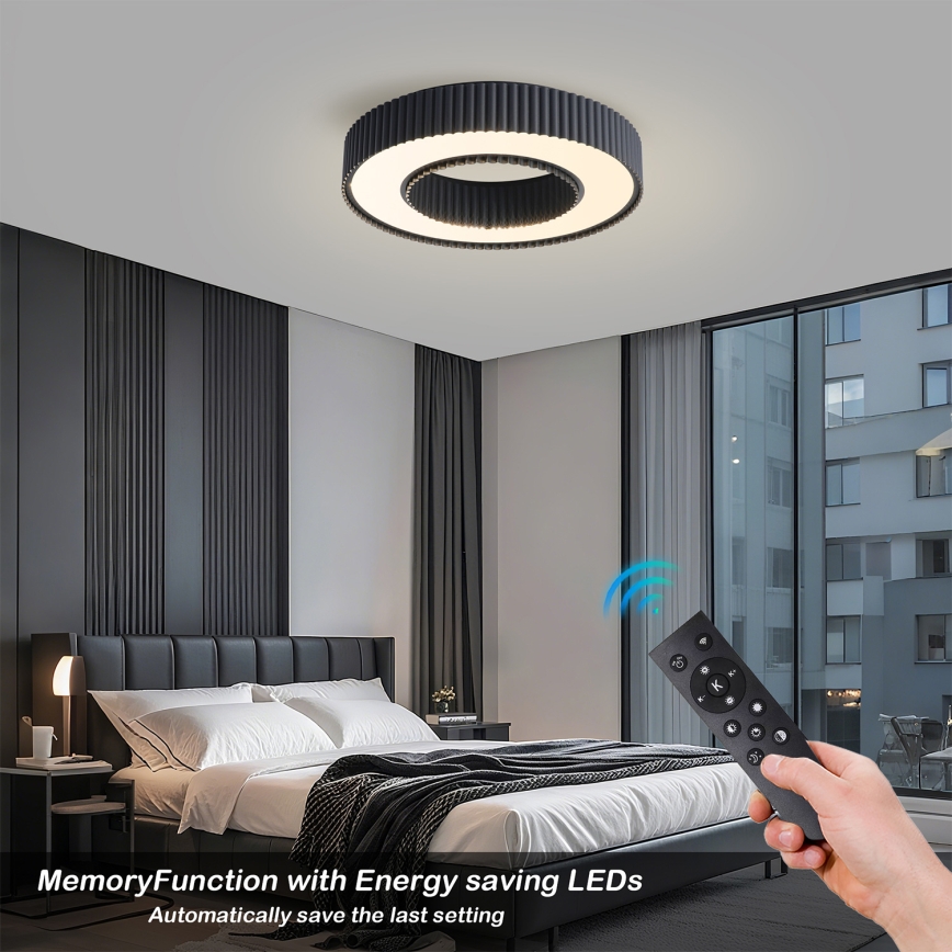 Brilagi - Plafoniera da soffitto dimmerabile a LED LUMIX LED/48W/230V 3000-6000K nero Ø 50 cm + telecomando