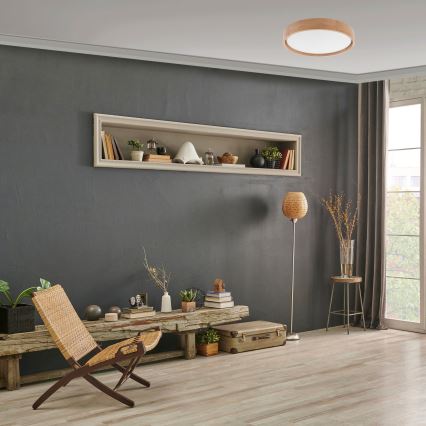 Brilagi - Plafoniera da soffitto LED dimmerabile MANAROLA LED/24W/230V Ø 42 cm 3000-6500K rovere + telecomando