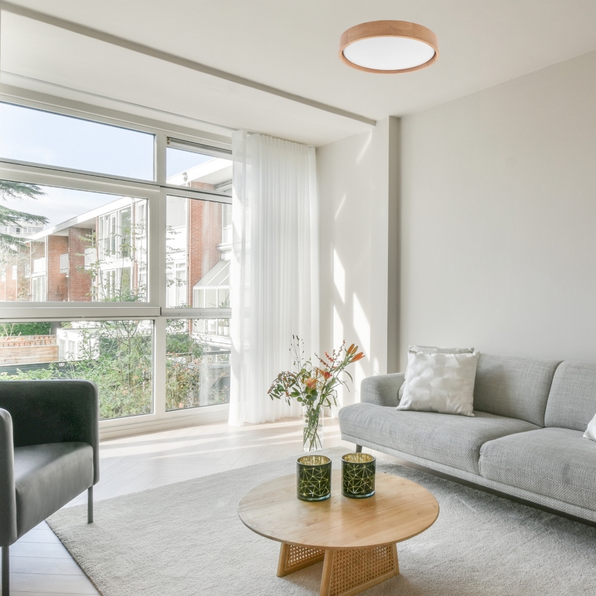 Brilagi - Plafoniera da soffitto LED dimmerabile MANAROLA LED/24W/230V Ø 42 cm 3000-6500K rovere + telecomando