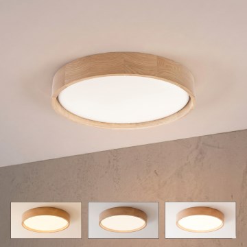 Brilagi - Plafoniera LED dimmerabile MANAROLA SMART LED/24W/230V 3000-6000K Wi-Fi Tuya Beacon Ø 41 cm rovere + telecomando
