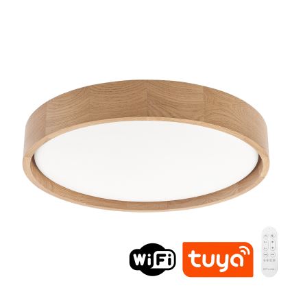 Brilagi - Plafoniera LED dimmerabile MANAROLA SMART LED/24W/230V 3000-6000K Wi-Fi Tuya Beacon Ø 41 cm rovere + telecomando
