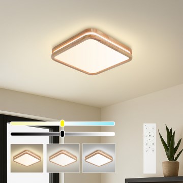 Brilagi - Plafoniera LED dimmerabile MOLINA SQUARE LED/48W/230V 3000-6000K rovere 40x40 cm + telecomando