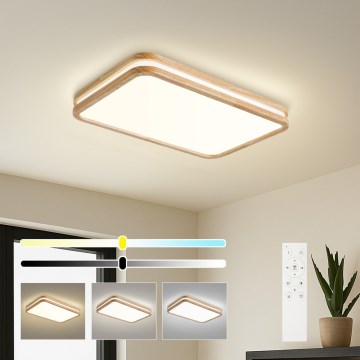 Brilagi - Plafoniera LED dimmerabile MOLINA SQUARE LED/54W/230V 3000-6000K rovere 60x40 cm + telecomando