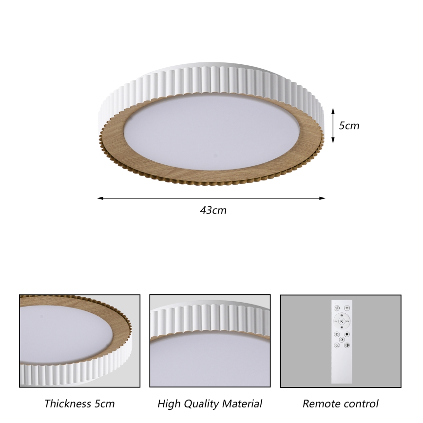 Brilagi - Plafoniera LED dimmerabile NEXO LED/48W/230V 3000-6000K bianco Ø 43 cm + telecomando