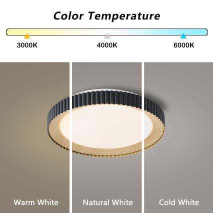 Brilagi - Plafoniera LED dimmerabile NEXO LED/48W/230V 3000-6000K nero diam. 43 cm + telecomando