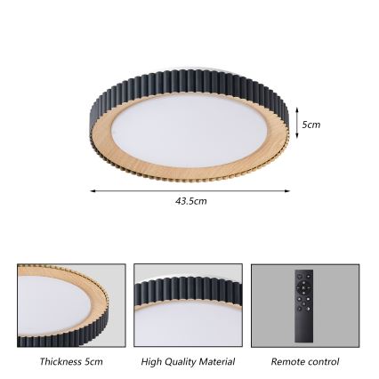 Brilagi - Plafoniera LED dimmerabile NEXO LED/48W/230V 3000-6000K nero diam. 43 cm + telecomando