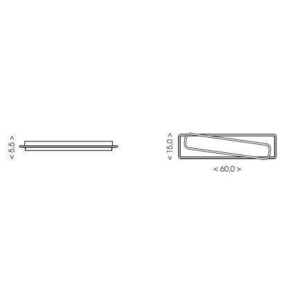 Brilagi - Plafoniera LED dimmerabile OUTLINE LED/52W/230V 3000-6000K 15x60 cm bianco/nero + telecomando