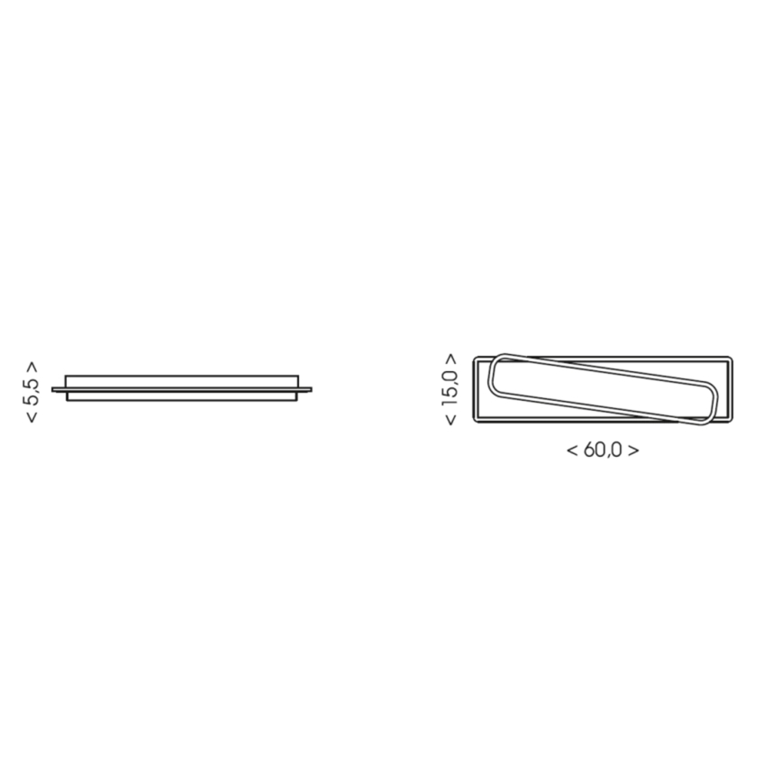 Brilagi - Plafoniera LED dimmerabile OUTLINE LED/52W/230V 3000-6000K 15x60 cm bianco/nero + telecomando