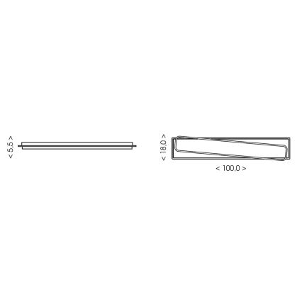 Brilagi - Plafoniera a LED dimmerabile OUTLINE LED/90W/230V 3000-6000K 18x100 cm bianco/nero + telecomando