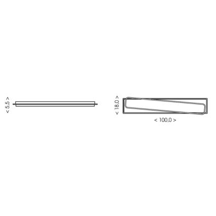 Brilagi - Plafoniera a LED dimmerabile OUTLINE LED/90W/230V 3000-6000K 18x100 cm bianco/nero + telecomando