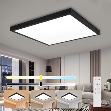 Brilagi - Plafoniera LED dimmerabile per bagno FRAME SMART LED/50W/230V 60x60 cm 3000-6000K IP44 nero + telecomando