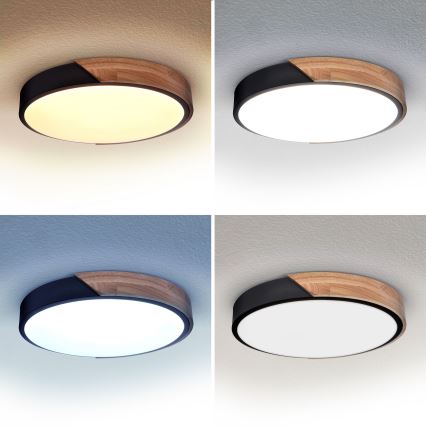 Brilagi - Plafoniera LED dimmerabile PILANA LED/48W/230V 3000-6500K quercia diametro 40 cm + telecomando